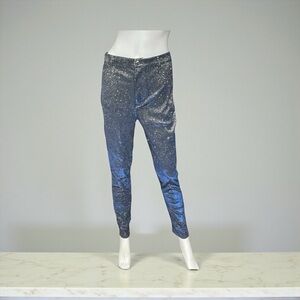 Blue Silver Metallic Legging Pants
New